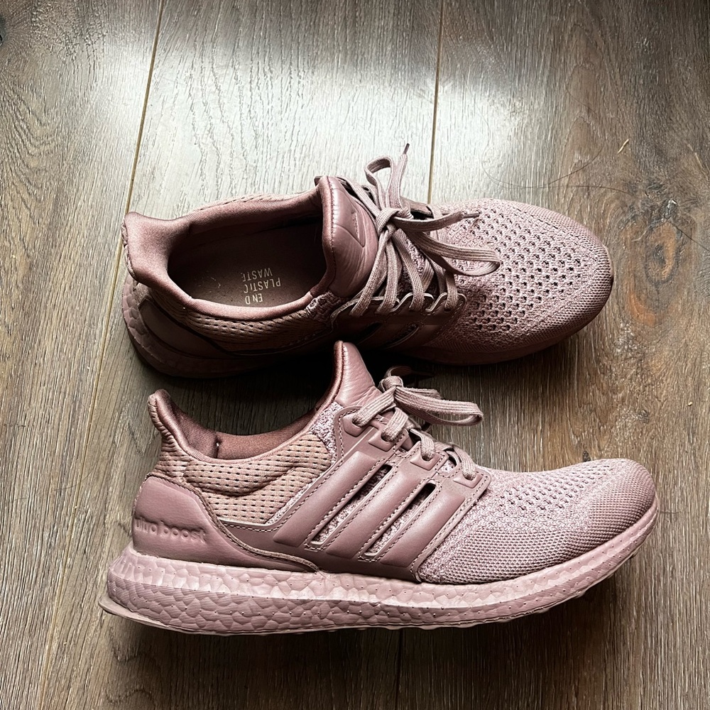 Adidas Pink Ultra Boost Athletic Shoes with Boost Cushioning
